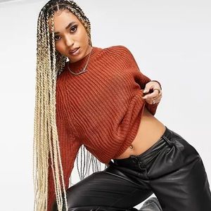 Crew neck sweater in rust - size 4